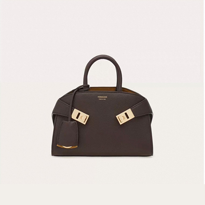 salvatore ferragamo mini hug dual gancio nappa leather top handle bag #215975